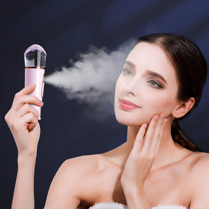 Handy Nano Facial Mister with Skin Analyzer Moisture Tester, Portable Nano Mist Sprayer Atomization Eyelash Extensions Steamer Mister,Mini Cool with Large Capacity,Face Moisturizing